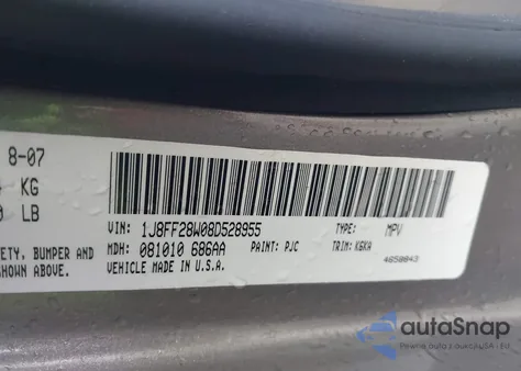 2008 Jeep Patriot Sport from USA, damaged, VIN 1J8FF28W08D528955